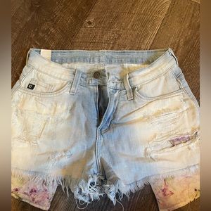 Kancan, Size 24,Floral on Bottom, Light Wash, Jean Shorts
